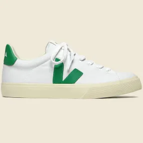 White and Emaraude Campo Canvas Sneaker