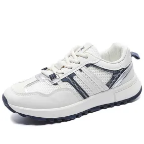 Casual White Stripe Wave Accents Sneaker