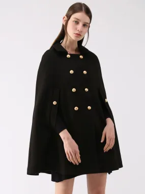 Winter Wool Poncho Coat Cape for Women