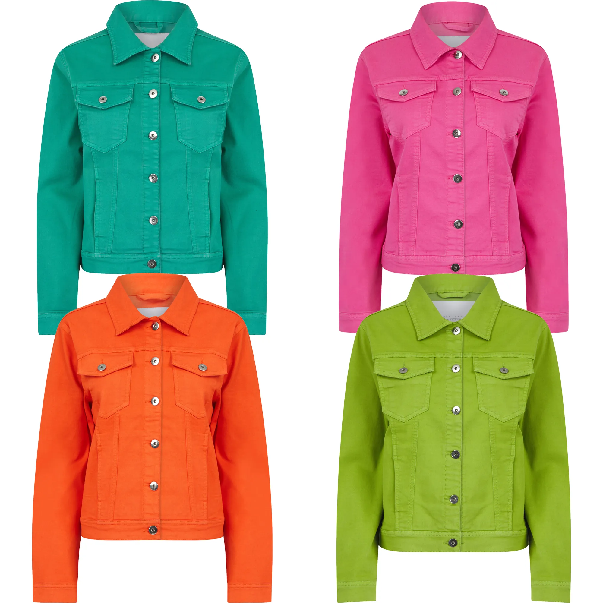 Women's Stretch Denim Fashion Jacket Summer Bright Coat