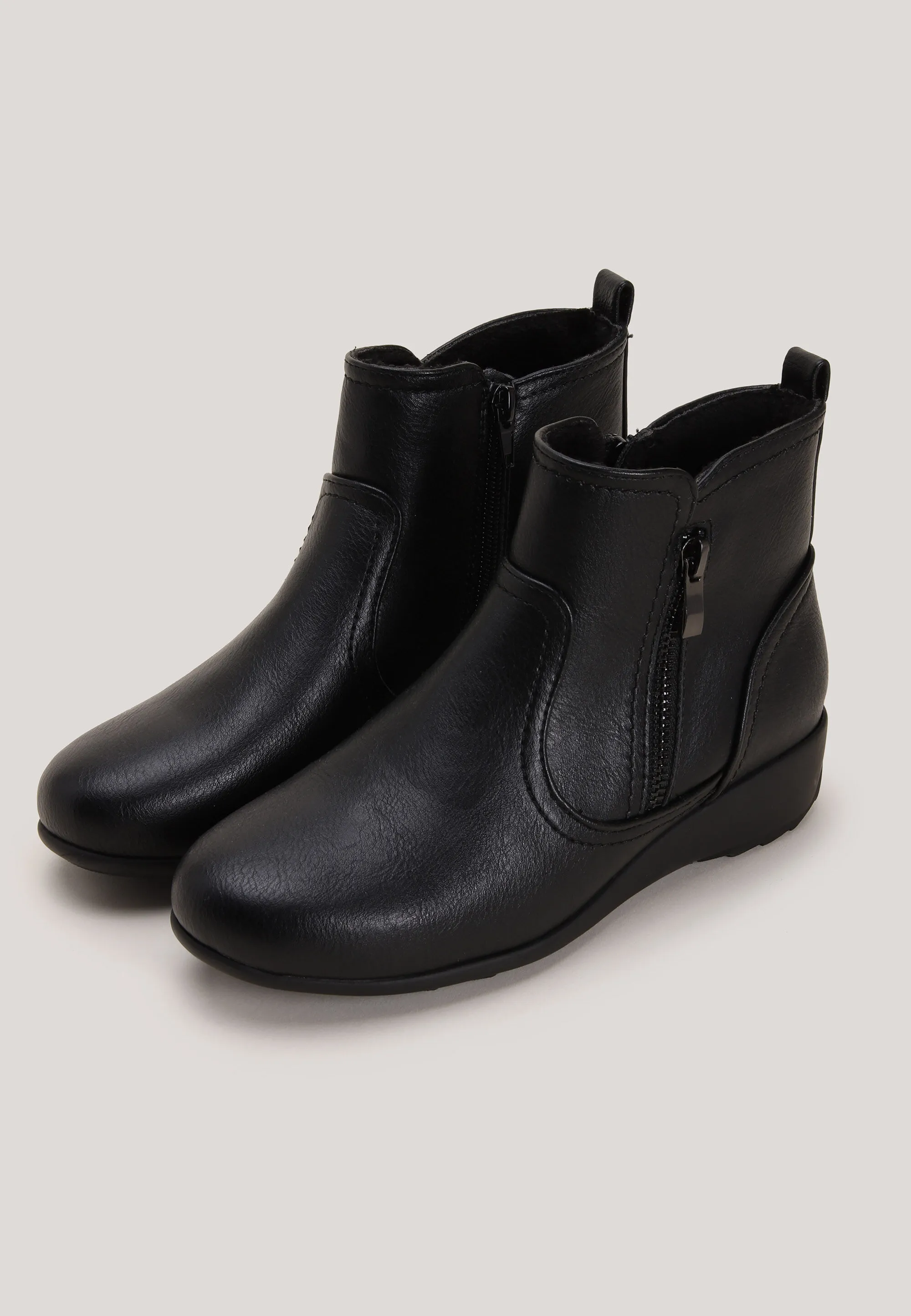 Women's Black Side Zip Comfort Walker Ankle Boots Sale