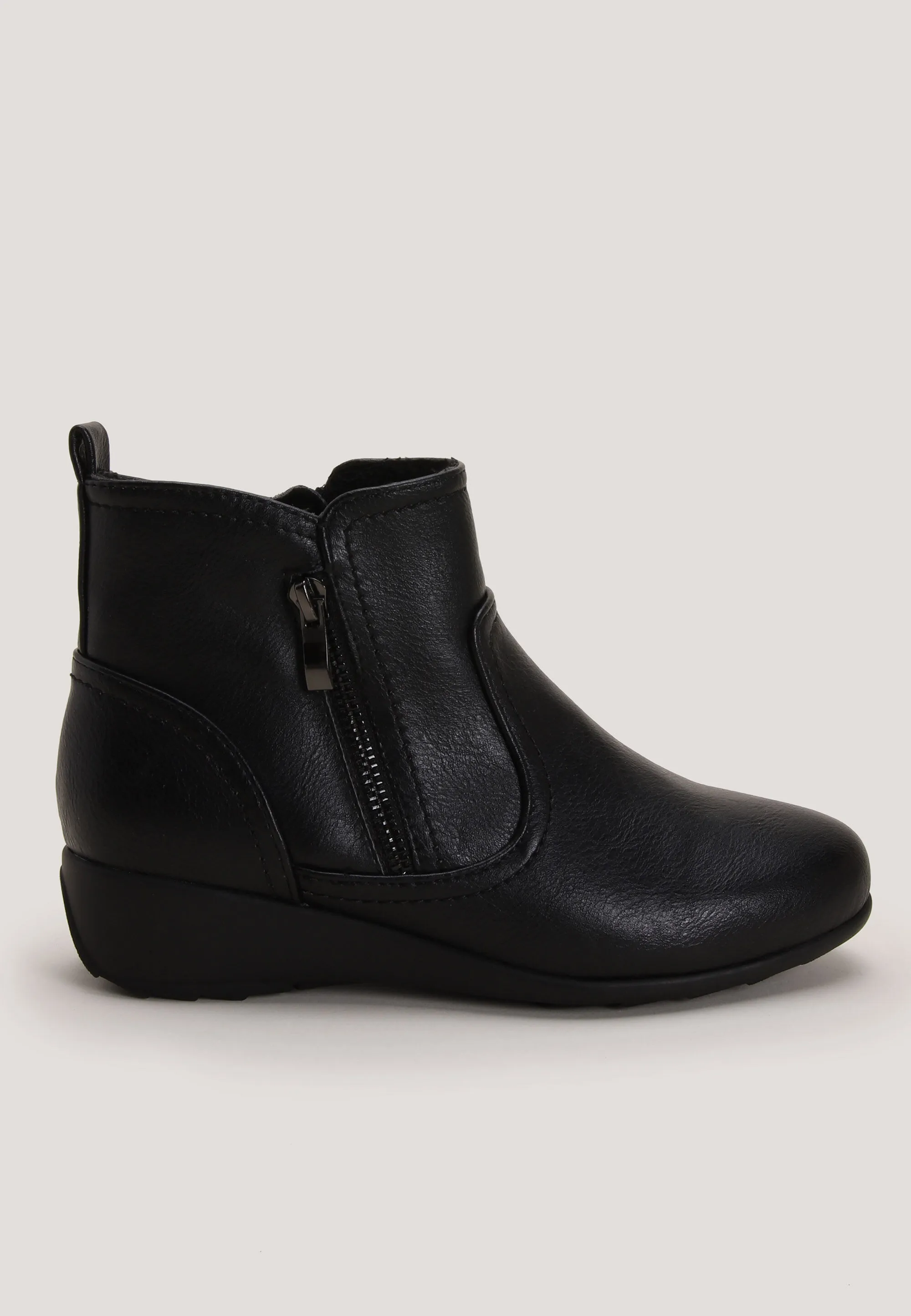 Women's Black Side Zip Comfort Walker Ankle Boots Sale