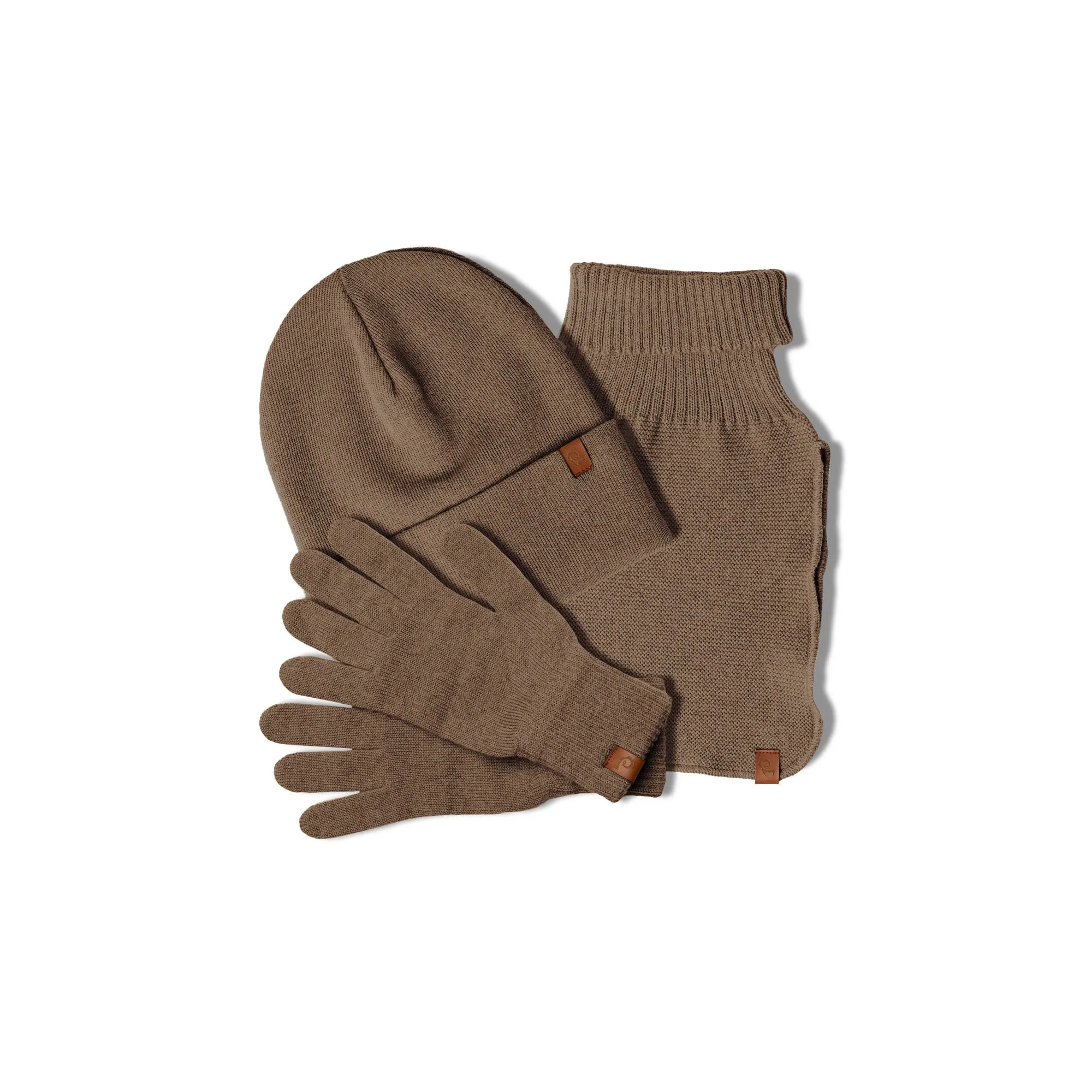 Knit Beanie, Dickie & Gloves Set for Women