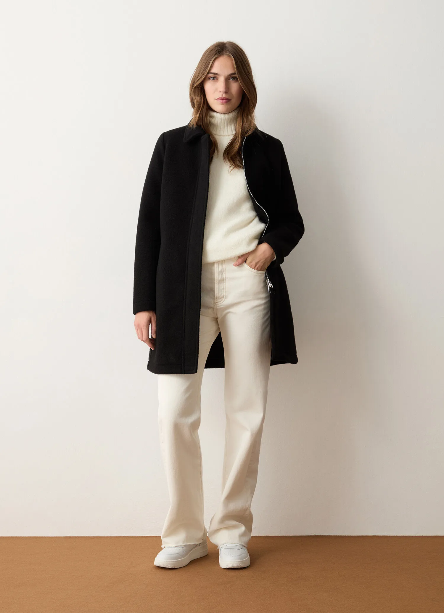 Wool Baize Zip Coat