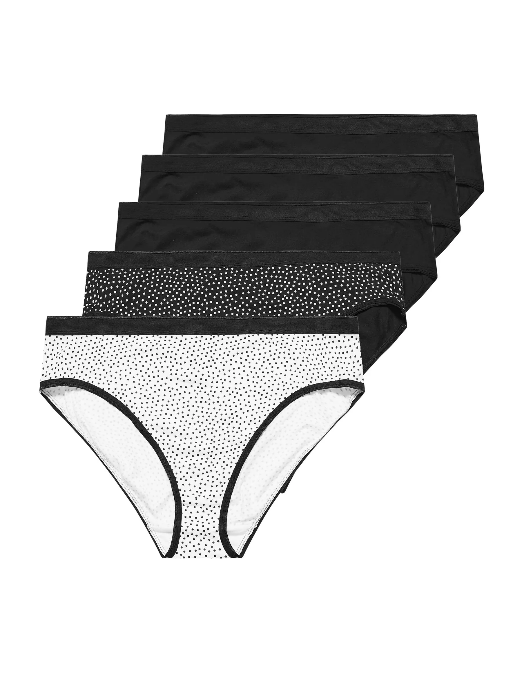 Yours Curve Black YOURS 5 PACK  Leopard Print High Leg Knickers